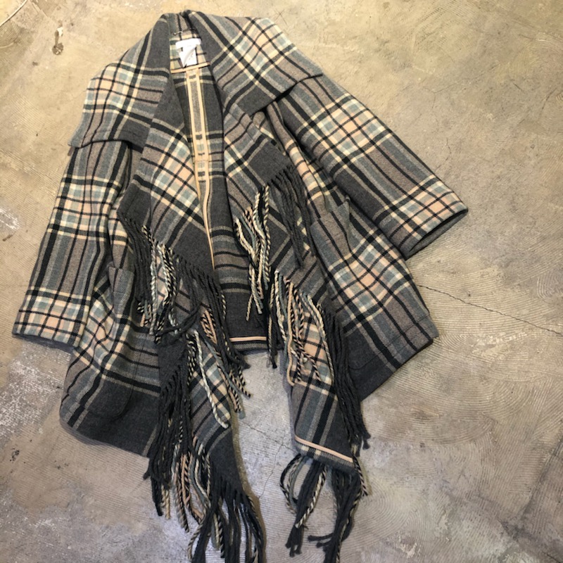 Chloe 15AW MAXI CHECKS BLANKET COAT