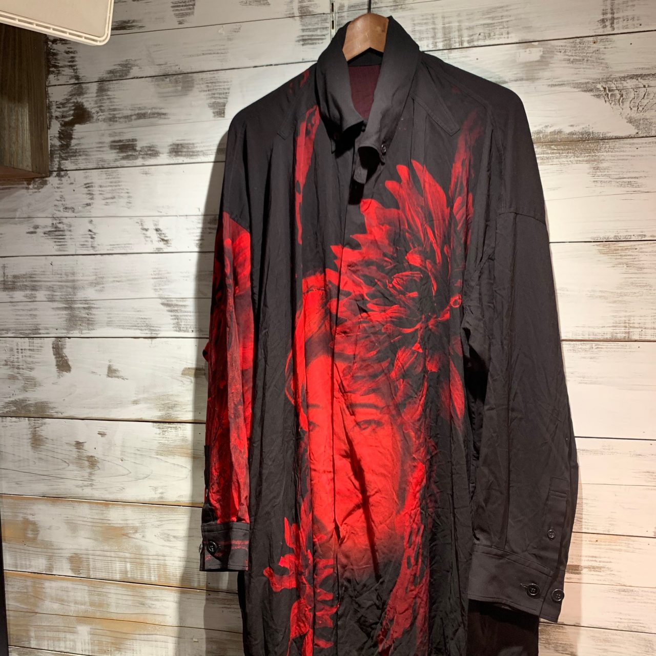 BLACK Scandal Yohji Yamamoto 19SS LOOK22 Asymmetry Collar Long Blouse