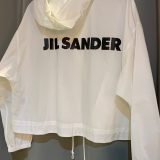 JIL SANDER Back Logo Print Concealed Windbreaker