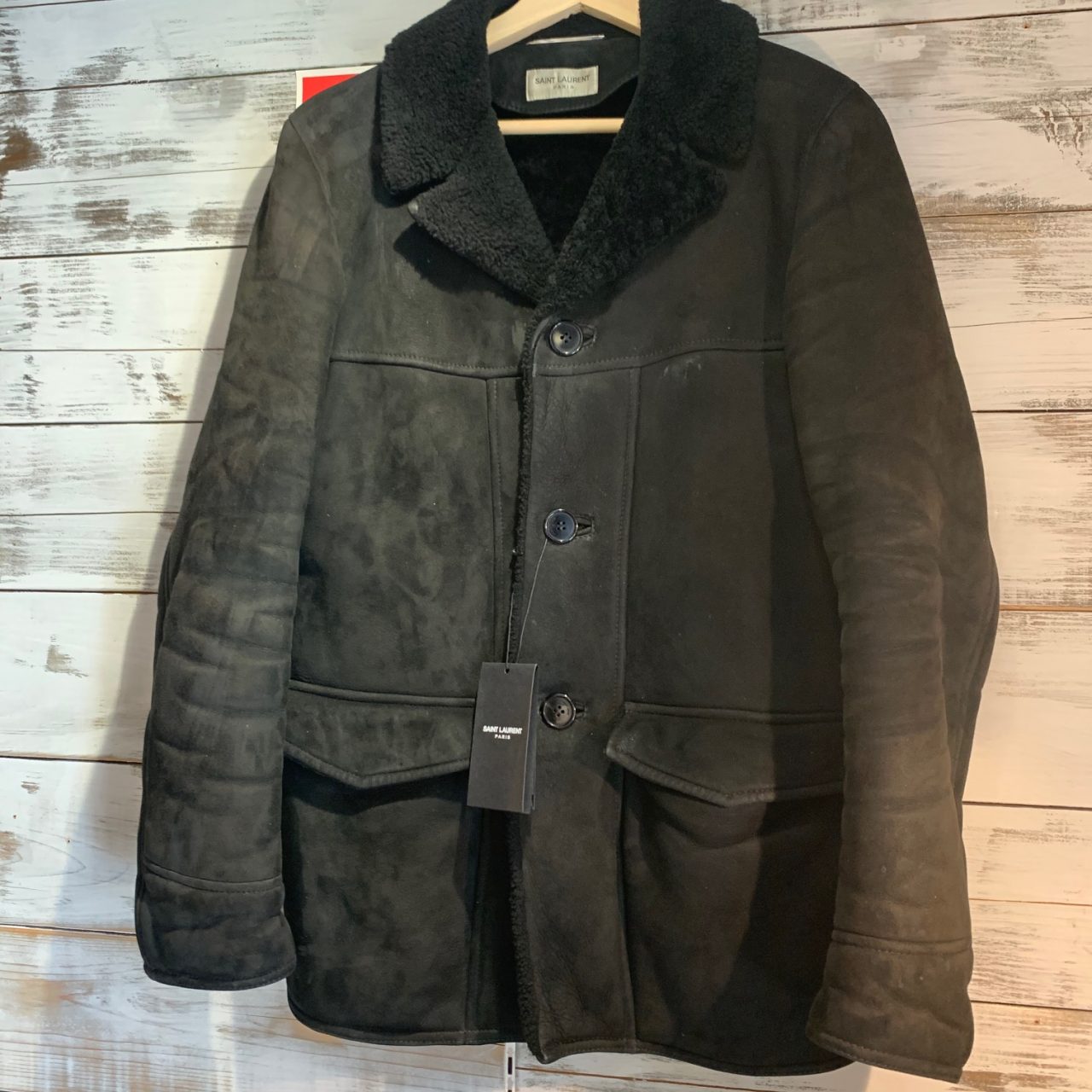 SAINT LAURENT PARIS 13AW Mouton leather jacket
