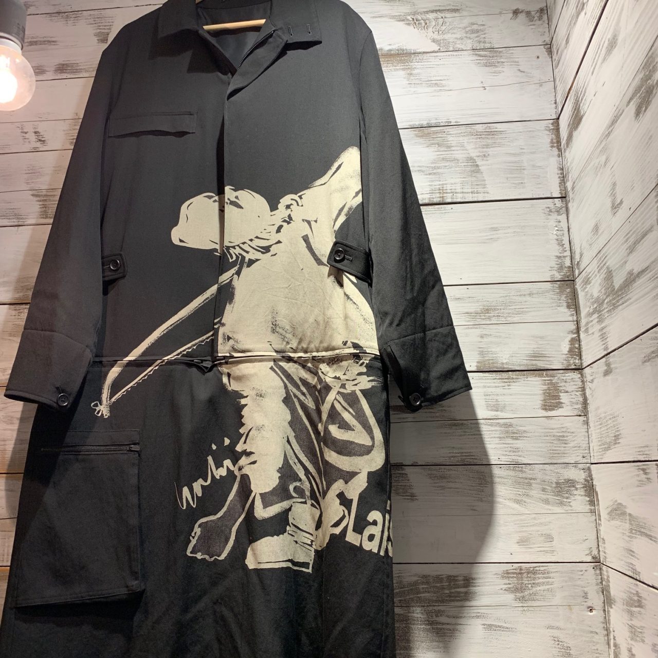 Yohji Yamamoto POUR HOMME 17AW LOOK29 抜染ウールギャバジンツナギドレスファスナーコート