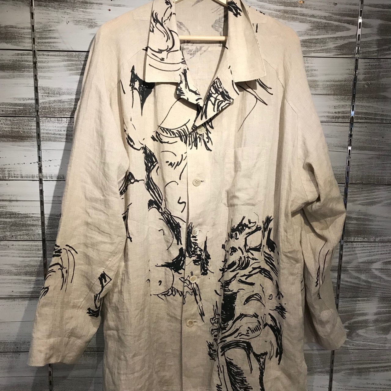 Yohji Yamamoto POUR HOMME 18SS LOOK13 朝倉優佳 ペイントリネンジャケット