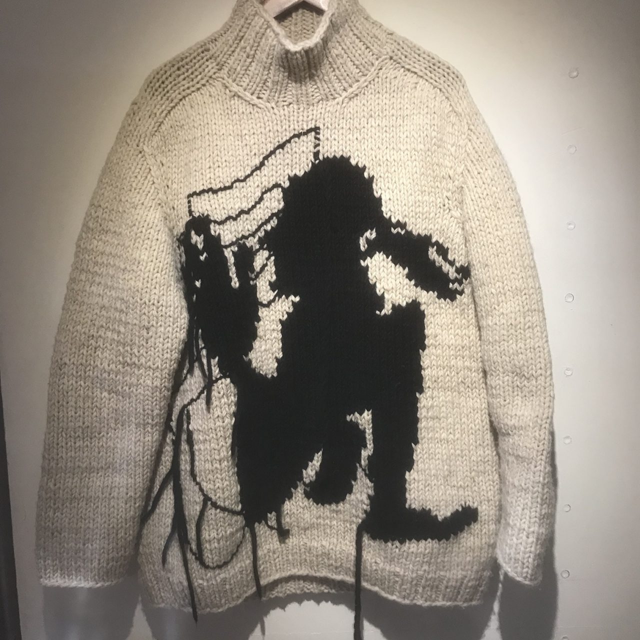 Yohji Yamamoto POUR HOMME 17AW 手編みほつれ加工侍ニットセーター