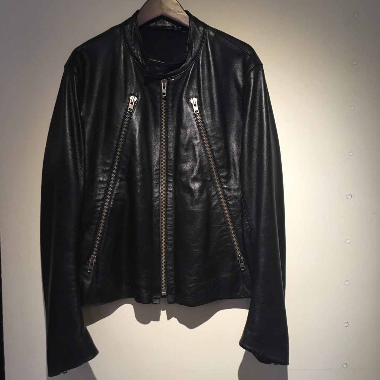 Maison Martin Margiela14 07AW 八の字ジップカウレザーライダースジャケット