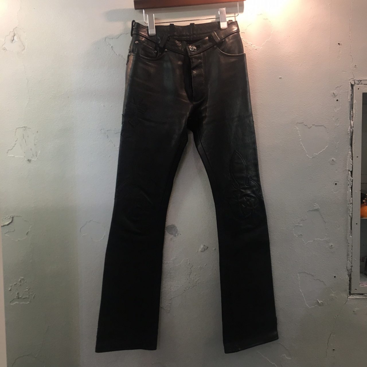 CHROME HEARTS Crosspatch Custom Leather Pants