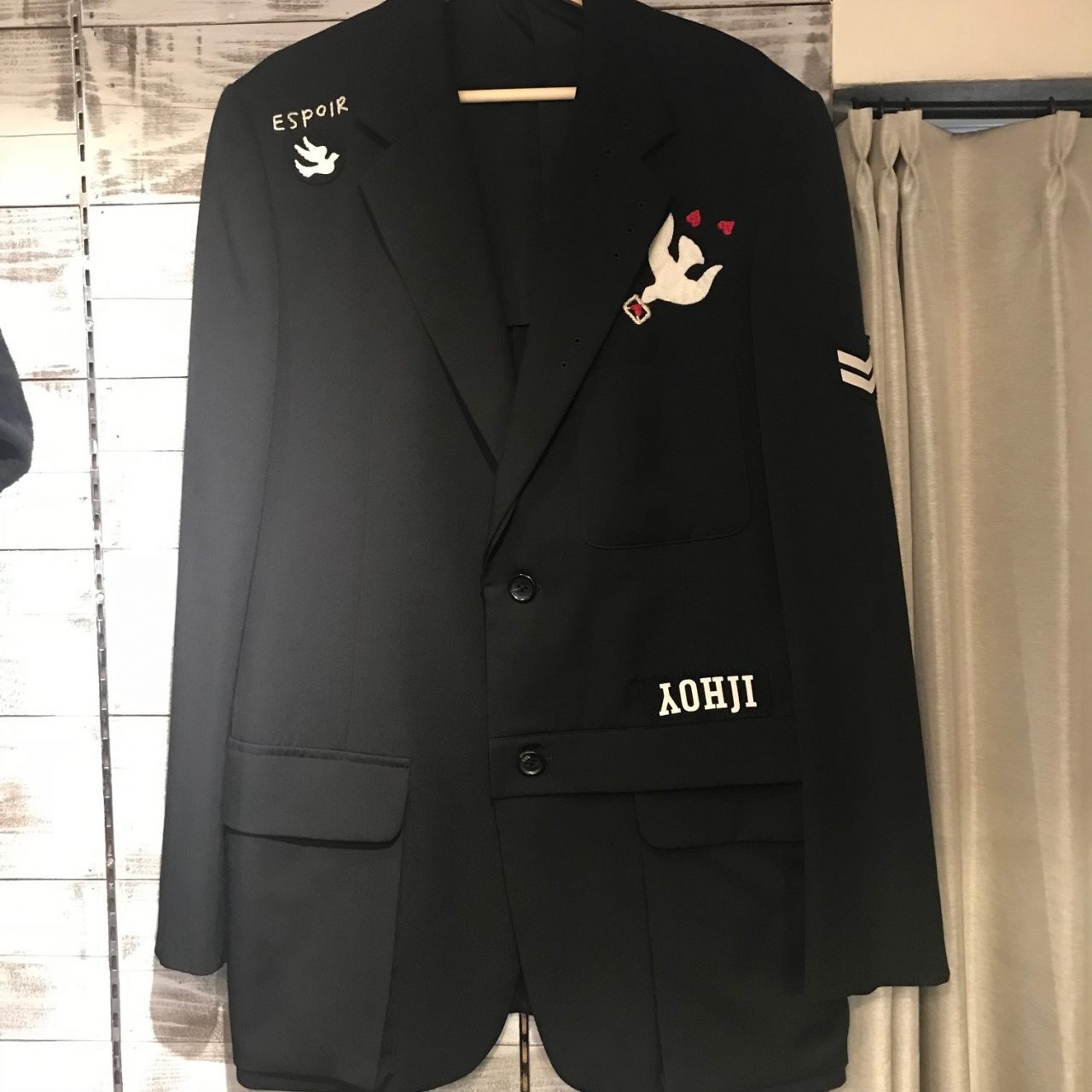Yohji Yamamoto POUR HOMME 08SS 敗残兵期 LOOK15 鳩ワッペンウールギャバジンジャケット