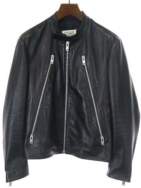 Maison Martin Margiela 1 メゾン マルタン マルジェラ 1 19SS オーバーサイズポリウレタンライダースジャケット グレーベージュ XS