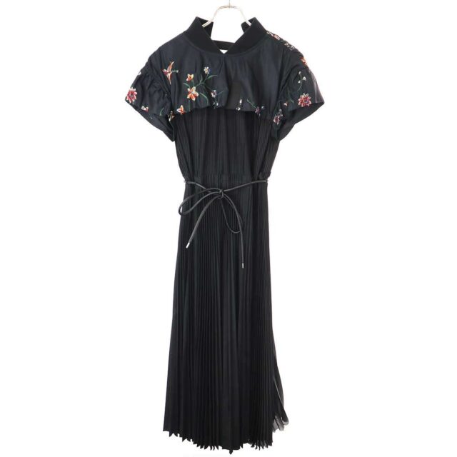 Sacai suitingベルテッドドレス黒 サイズ1 （リジッドデニム