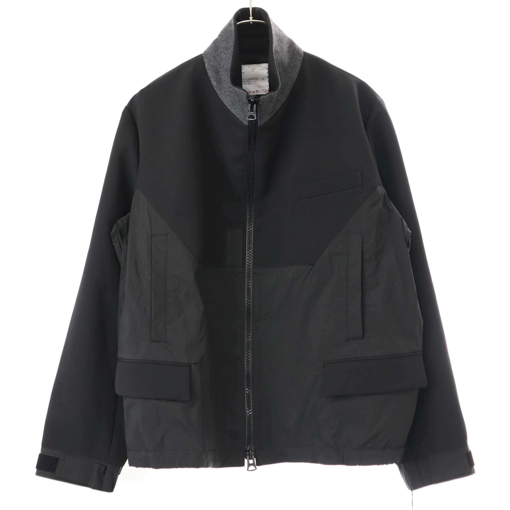 【関税込み】sacai ブラック Matelasse Twill Mix ジャケット sacaiのブラック Matelasse Twill Mix ジャケットがセール中
